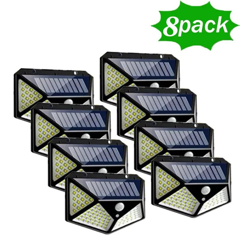 1-12Pack Solar Wall Lights Outdoor 3 Modes Motion Sensor Lights 100 LED Solar Lights IP65 Waterproof for Front Door Garage Deck