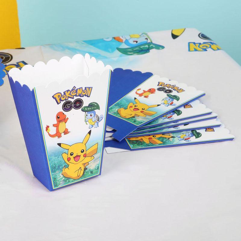 Pokmon Pikachu Complete Party Set With Paper Banners Plates Hats For Kids Birthday Decorations