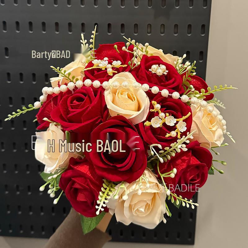 Velvet Rose Bridal Bouquet: Wedding & Photography Prop