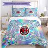 Set Lenzuola Stampa AC Milan 3 Pezzi Morbido Delicato sulla Pelle Lavabile Copripiumino e Federe Set Stagione Unica Camera da Letto