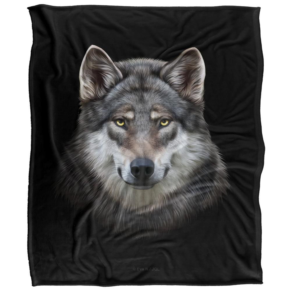 JQ Licensing En Silky Wolf Head Supersoft Blanket