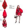 Elegant Gothic Red Riding Hood Cape Costume With Lace Up Details For Women And Girls
