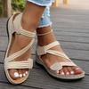 Women's Summer Wedge Sandals - Round Toe Velcro Strap Casual Slope Heel Shoes, Comfortable Walking Sandals for Ladies