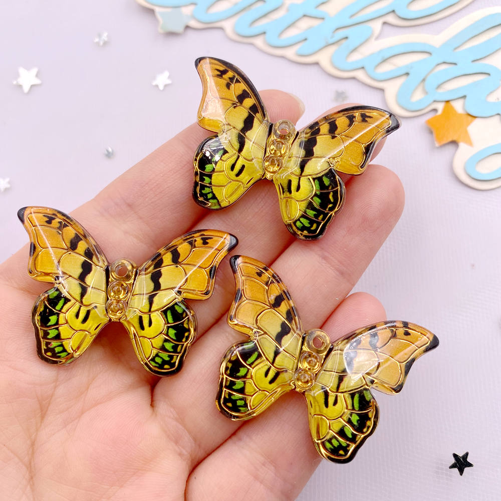 10pcs Shiny Colorful Beautiful Butterfly Figurine Flatback Rhinestone 1 Hole Bead DIY Wedding Decor Scrapbook Jewelry Crafts