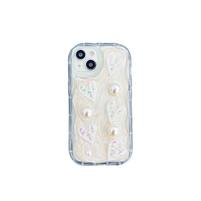 Epoxy Wind Pearl Bow Mobile Phone Case Is Suitable For Apple 17Promax Love Light Luxury Iphone15 Women 8
