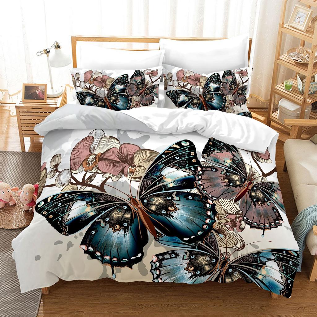 Butterfly 3D Digital Printing Kit Quilt Set Three-Piece Set