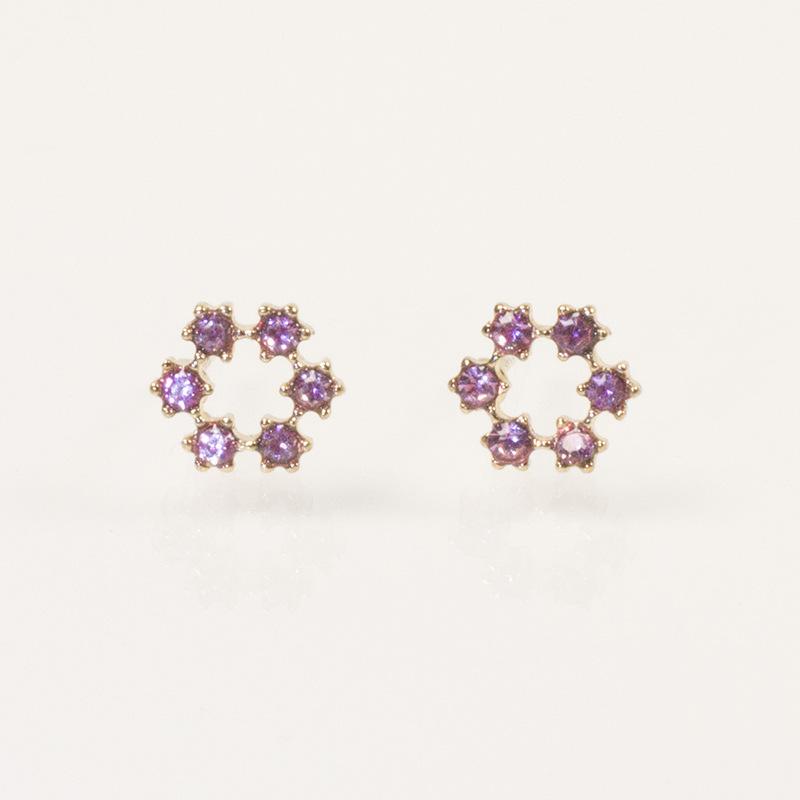 S925 Silberne Nadel Schulmädchen Rosa Diamant Blume Trendig Einfach Vielseitig Kleines Design Ins Stil Ohrringe Ohrringe