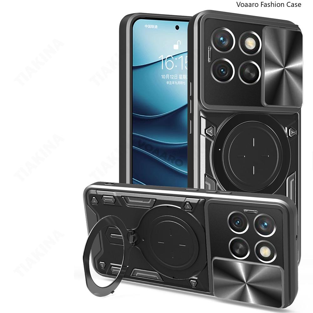 Slide Lens Armor Funda for Honor X6C 4G Case for Honor X8C X6B X8B 200 Smart Play 60 Plus Case Magnetic Ring Stand Holder Cover