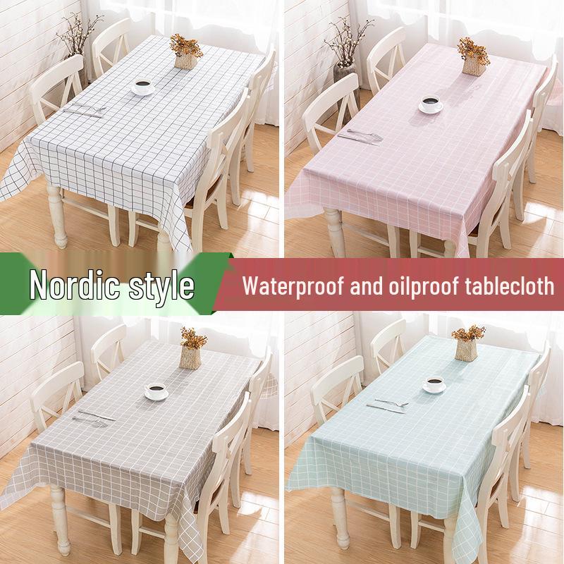 Waterproof Non-Slip Plaid Tablecloth for Dining & Coffee Tables