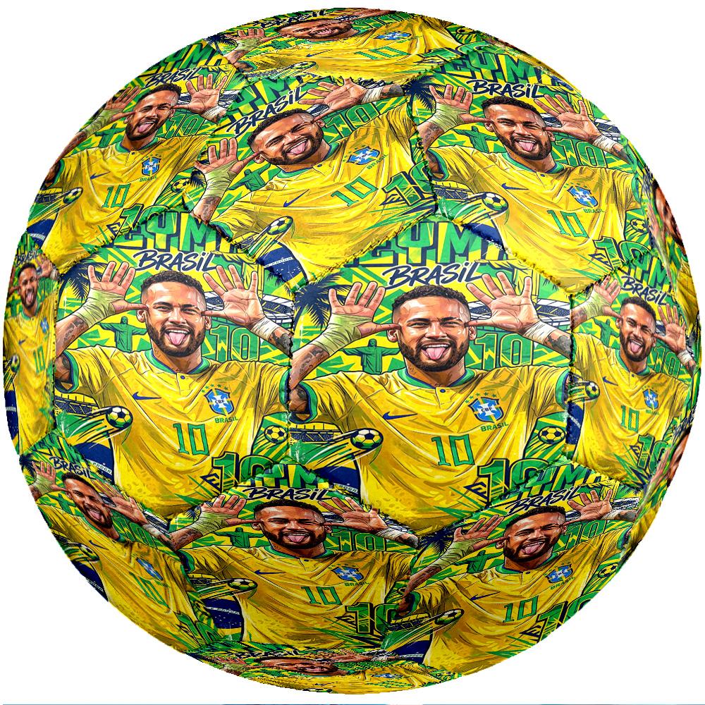 Brazil National Football Team Theme Soccer Ball Size 5 Soccer Ball Soft Touch Professional Training Football for Outdoor Sports