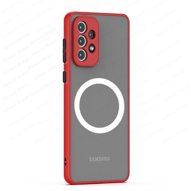 

Противоударные чехлы Magsafe для Samsung Galaxy A53 5g A52 A12 A13 A51 A71 A32, магнитный чехол для зарядки Samsung A52s A33, чехол A71 красный