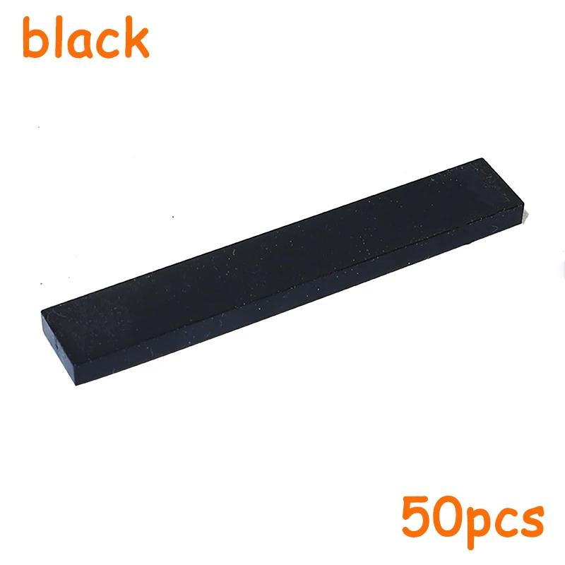 50PCS MOC Assemble Particles 6636 Size 1x6 Bricks Flat Tile Smooth 1*6 Building Blocks DIY Educational Creative Toy for Kids
