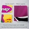 3pcs Barney & Friends Purple Dinosaur Family Home Bedding Set-Universal Three-Piece Suit for Bedroom, Guest Room, Living Room, Hotel-Perfect