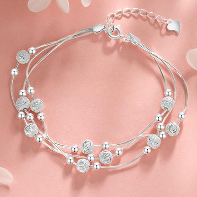Sansheng III Bracelet New Girls Internet Celebrity Guochao Light Luxury Niche Design Senior Round Bead Jewelry