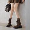 Women's Booties 2025 Fall/Winter New Platform British Style Retro Fashion Mid-leg Boots