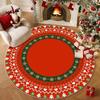 60/80CM Santa Claus Round Christmas Rug Anti-Slip Xmas Floor Mat  for Bedroom Living Room