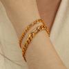 Mode Luxe Léger Figaro Chaîne Cubaine Bracelet en Acier Titane Tempérament Polyvalent Simple Personnalité Bracelet