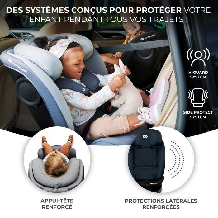 Siège-Auto Enfant Kinderkraft I-GROW I-SIZE, 40–150 cm, Pivotant 360°, ISOFIX, Harnais 5 Points, Appui-Tête 12 Niveaux, Noir