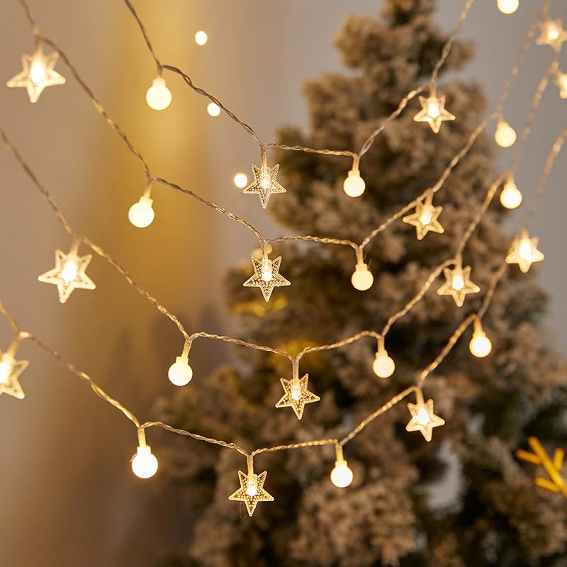 

[LEISURE CLUB] Christmas Lights, LED Tree Lights, Flashing Lights, 6m, 40 Bulbs, Christmas Illumination, Electric Decoration, IndoorOutdoor Use