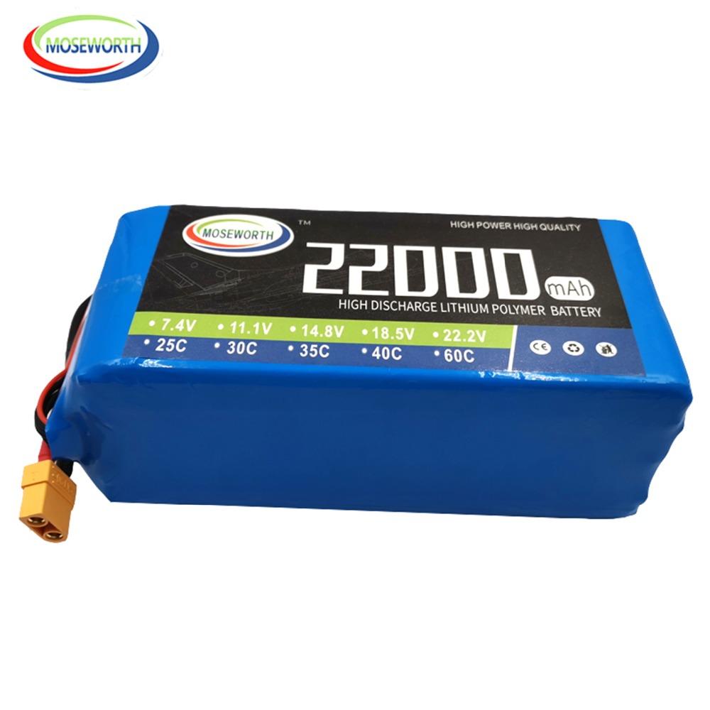 7.4V 11.1V 14.8V 18.5V 22.2V 2S 3S 4S 5S 6S 10000 12000 16000 22000mAh 25C RC LiPo Battery RC Car Agricultural Spraying Drone