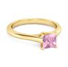 Solitaire Square Cut Pink Zirconia 925 Sterling Silver Gold Vermeil Promise Women Wedding Ring