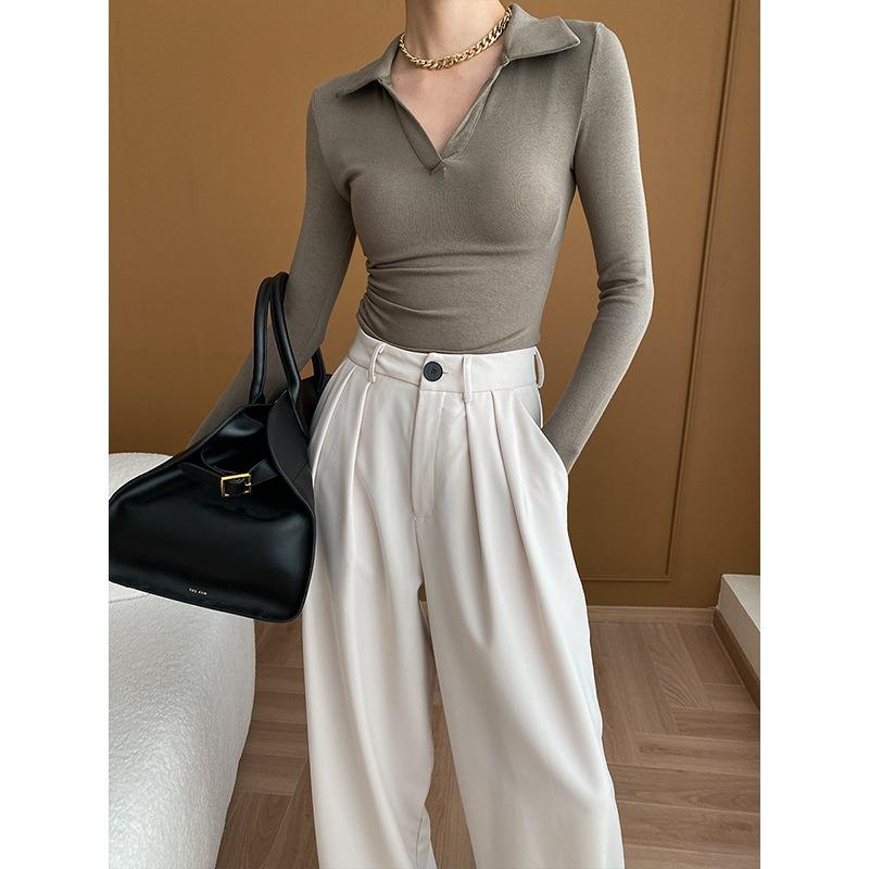 

Мягкая рубашка POLO с лацканами Ранняя весна L серый/зелёный