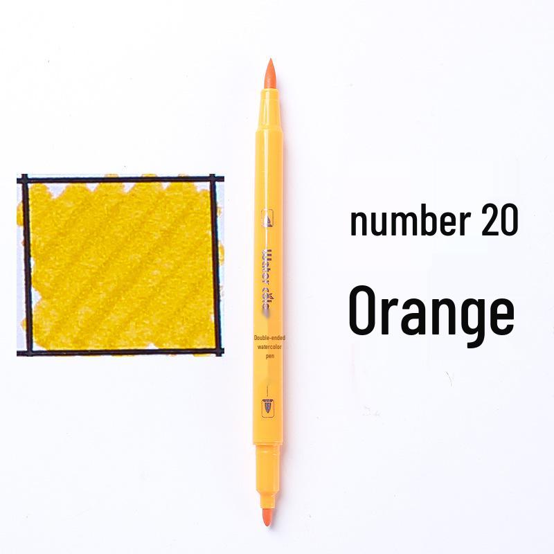 Large Capacity Double-Ended Watercolor Marker - Blue, Yellow, Black