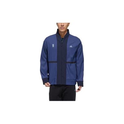 Solid Color Logo Print Sports Jacket Men Jackets Blue FM9362