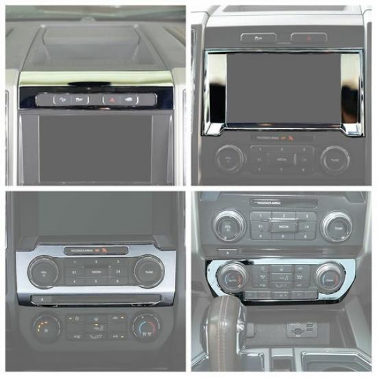 4X Central Control Switch Panel Trim Decor Cover For Ford F-150 2015- Chrome