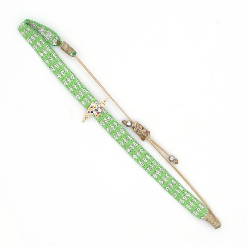 Retro Pattern Bohemian Spanish Court Hand-Woven Bracelet with Micro-Inlay