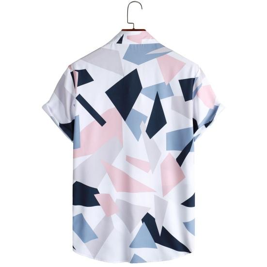 Men Beach Shirt Floral Print Lapel Loose Soft Single-breasted Chest Pocket Short Sleeves