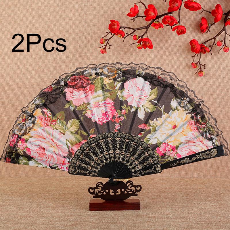 1Pc Photographic Props Fashion Performance Props Classical Lace Aesthetic Beauty Peony Fan Folding Fan