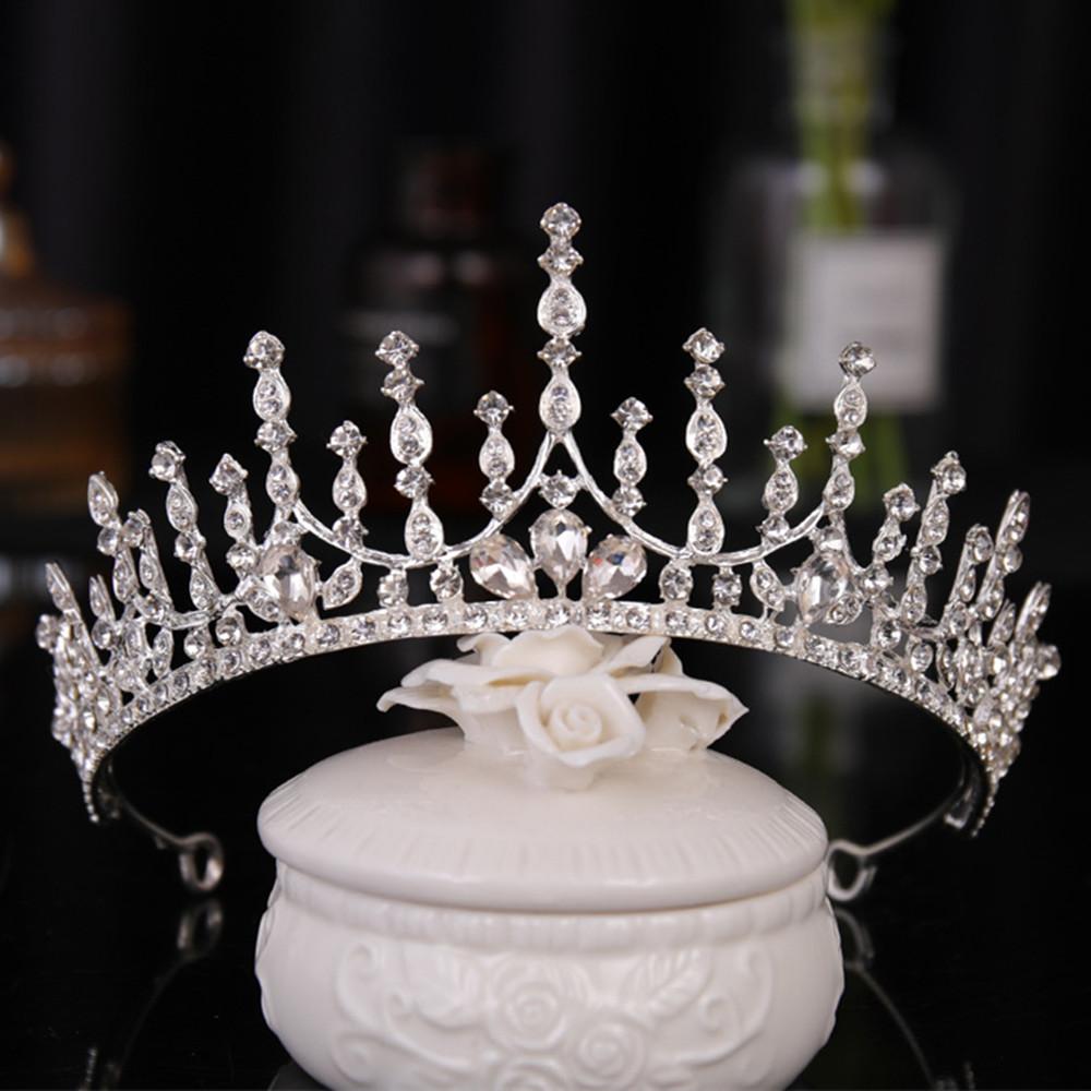 DIEZI Elegant Luxury Girls Crystal Bridal Tiara Crown Birthday Party New Fashion Bride Queen Headbands Hair Jewelry Accessories