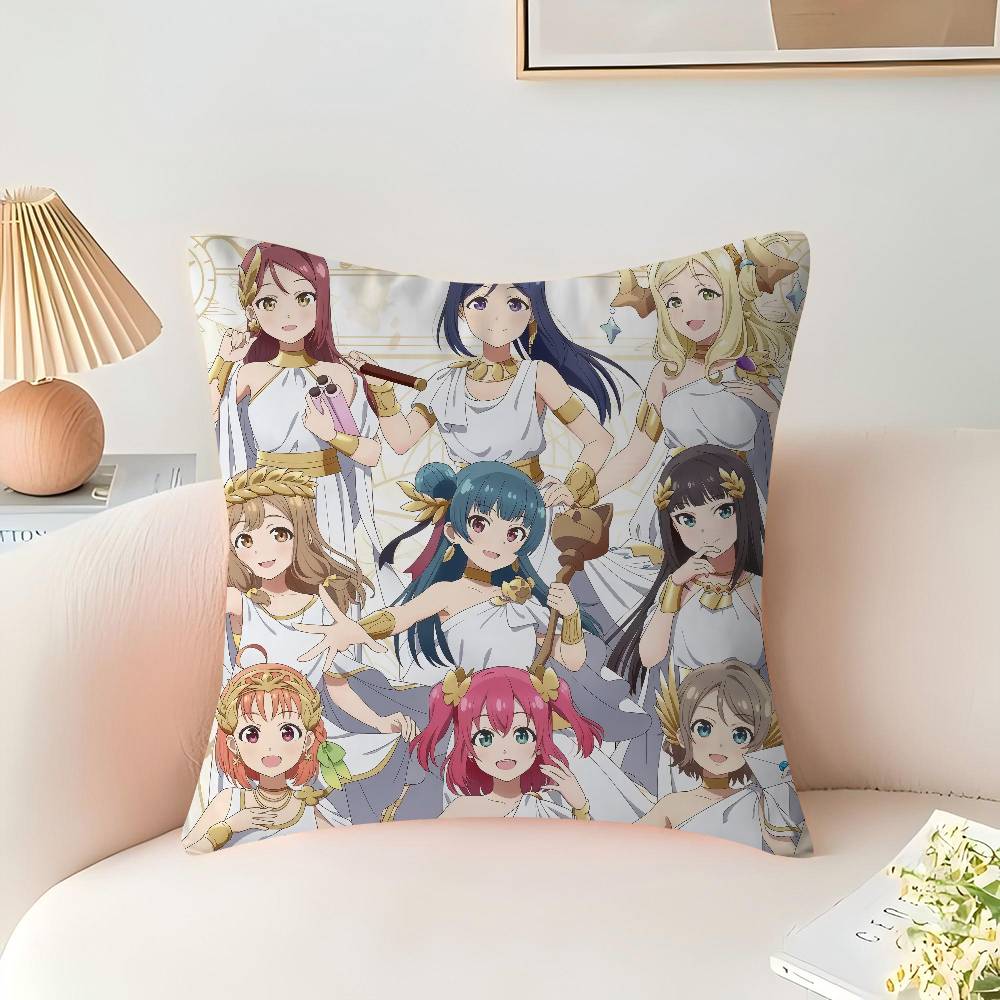 Anime L-Love Live S-Sunshine Cushion Cover Car Throw Pillow Case For Sofa Car Christmas Gift 40x40cm 45x45cm