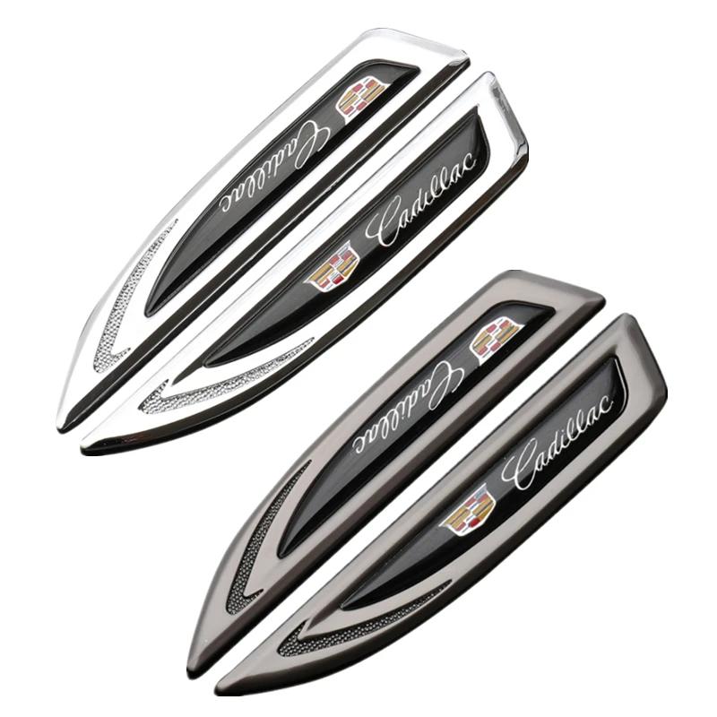 2pcs Car Fender Side Emblem Trunk Metal Badge Stickers for Cadillac BLS CT4 CT5 CTS SLS SRX STS XT6 XTS Escalade Deville DTS