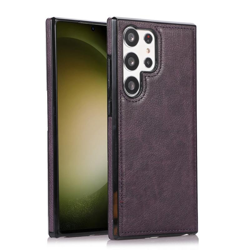 

Роскошный чехол для телефона из кожи личи для Samsung S23 S22 Ultra Plus iPhone 14 13 12 Pro Max 11 с полой задней крышкой