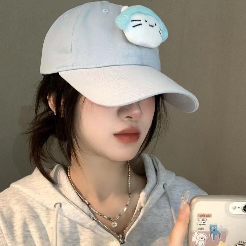 Charming Style Cartoon Cat Ear Baseball Cap Trendy Sunshade Hat For Girls In Colors Vibrant