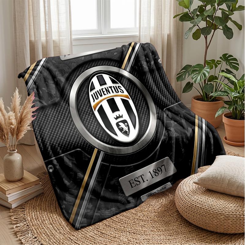 Coperta a tema Juventus FC Morbida coperta in flanella Coperta morbida tipo plaid Coperta accogliente per divano e letto per arredamento domestico