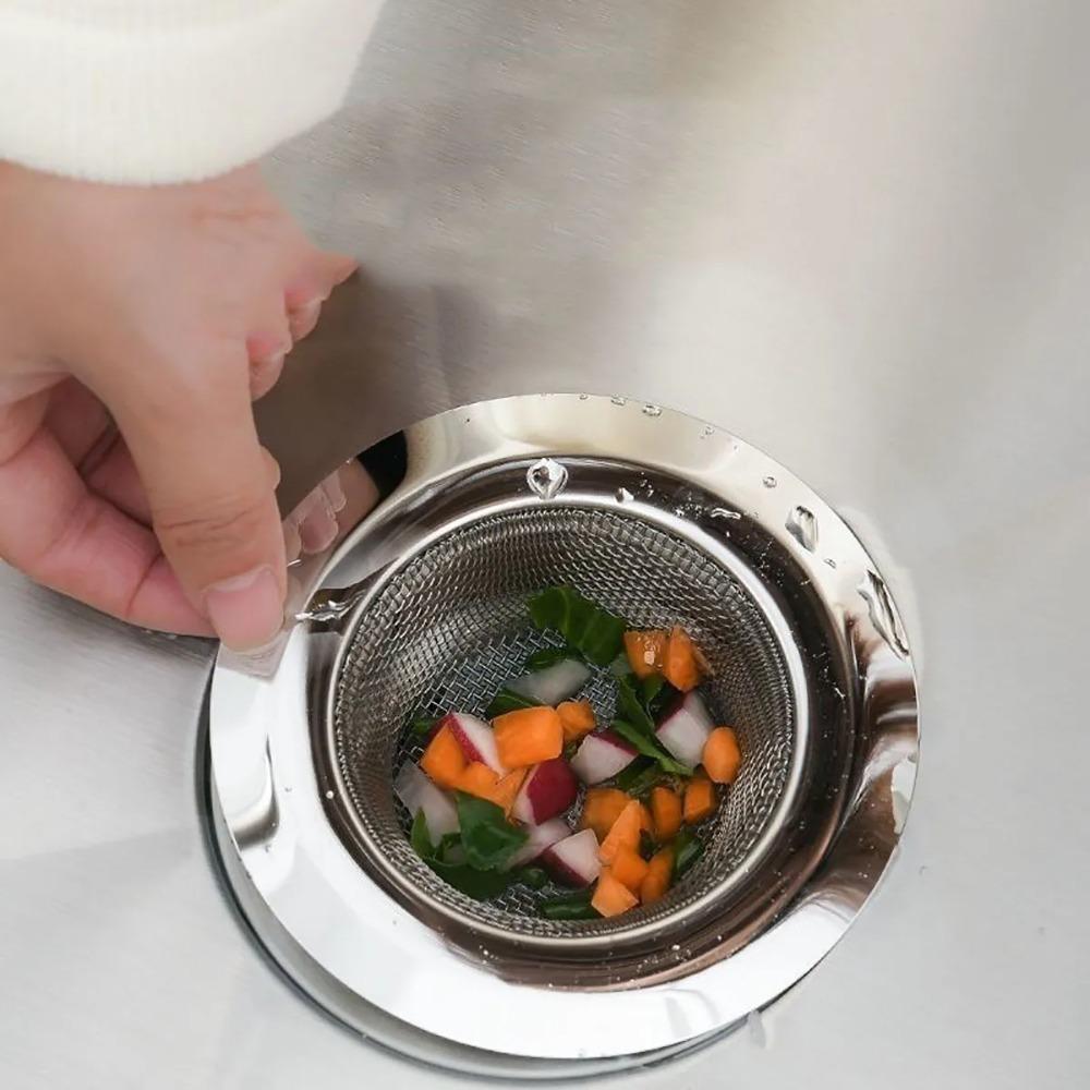 Stainless Steel Kitchen Sink Strainer Funnel Anti-Blocking Drain Filter Hair Catcher for Basin Floor Sewer