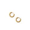 European & American Retro Brass Gold-Plated Hammered Circle Earrings