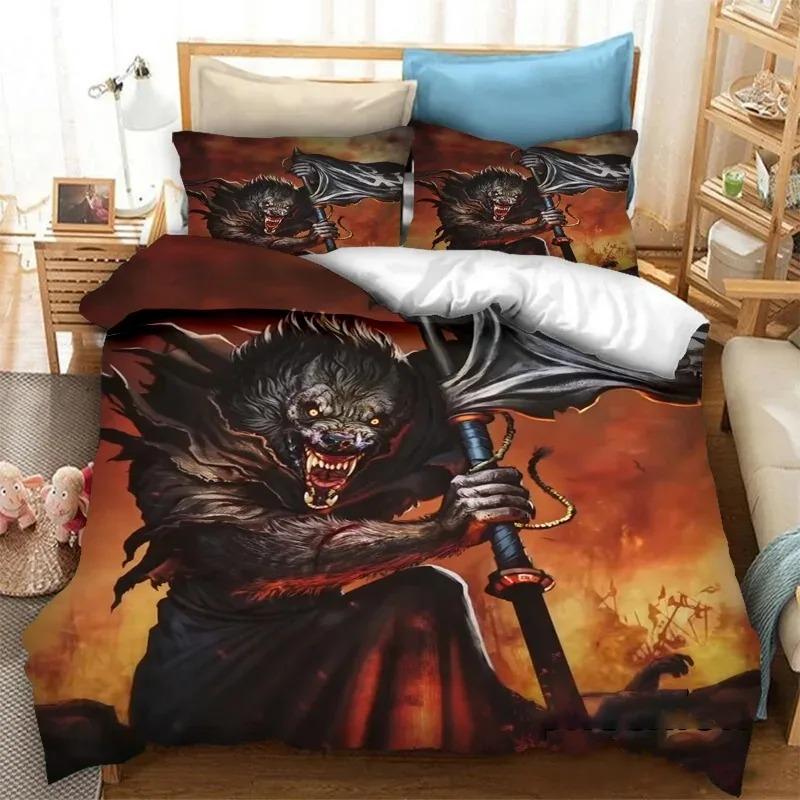 

3D Printed Powerwolf Bedding Set Boys Girls Twin Queen Size Duvet Cover Pillowcase Bed Boys Adult Fashion Home Textileextile EU single(135x200cm)