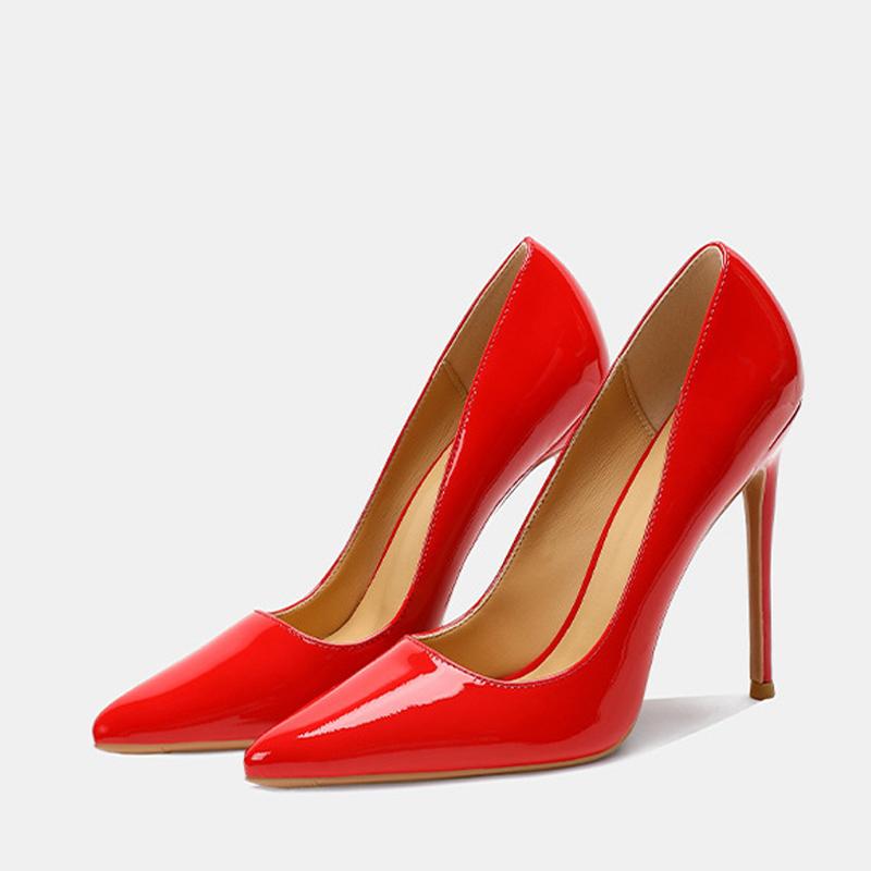 

Модные Liyke Винно-красные Лакированные Классические Туфли на Высоком Каблуке для Женщин Свадебные Выпускные Туфли Сексуальный Острый Носок Офисные Женские Туфли Размер 35-46 35 красный