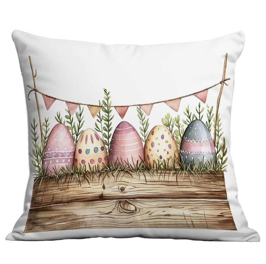 Neues Ostern Retro Floral Hase Ei Push Kissenbezug Zuhause Sofa Kissenbezug