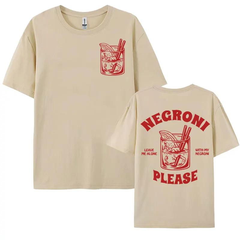 Negroni Please Vintage Streetwear Women Men T Shirt Funny Cocktail Drink Cute Graphic Tops T-shirt Unisex Fashion Casual Tshirts