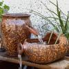 Komplettes Wasserfall-Dekoration Keramik-Aquarium mit zirkulierendem Wasser und Filter für die Wasserlandschaftsgestaltung.