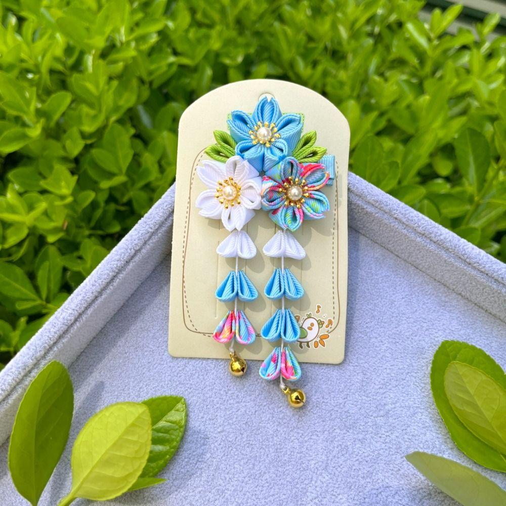 Ancient Style Sakura Flower Hair Clip Hanfu Accessories Tassel Flower Hairpin Women