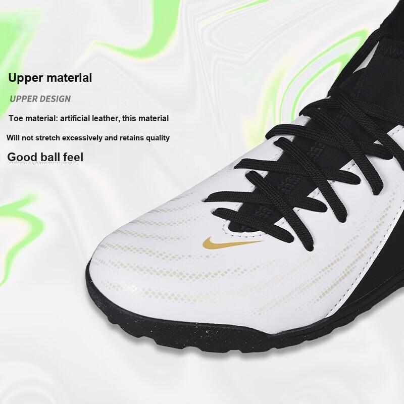 Nike Jr Phantom Luna II Club TF Sports Comfort Shock Absorption Durable Mid-Top Kids Football Shoes Kids Football Shoes Black White FJ2607-100