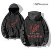 Korn Rock Band World Tour pulóverek Vintage mosott férfi pulóverek Pamut Hip Hop utcai ruházat Kapucnis pulóver Laza Y2K felsők