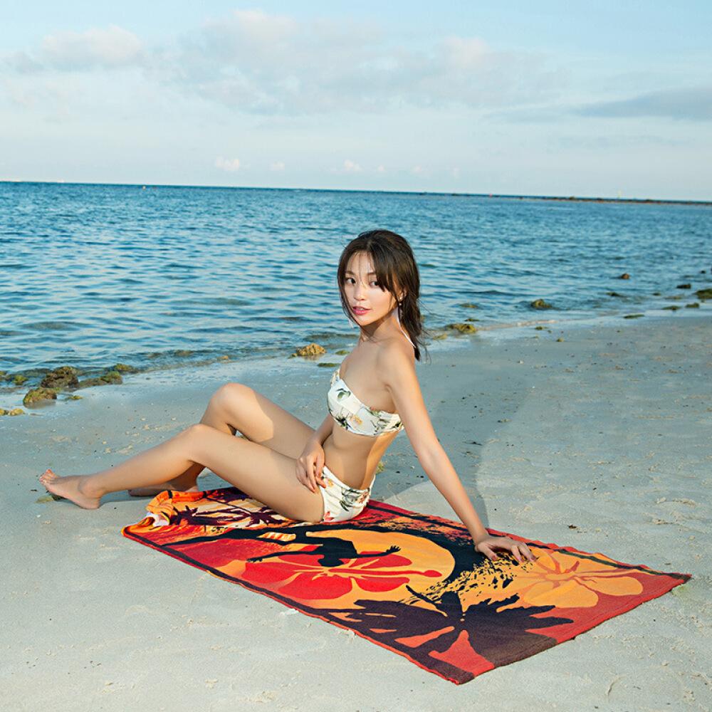 Manufacturers Do Set Double-sided Velvet Superfine Fiber Hemmed Beach Towel Quick-drying Swimming Summer Outdoor