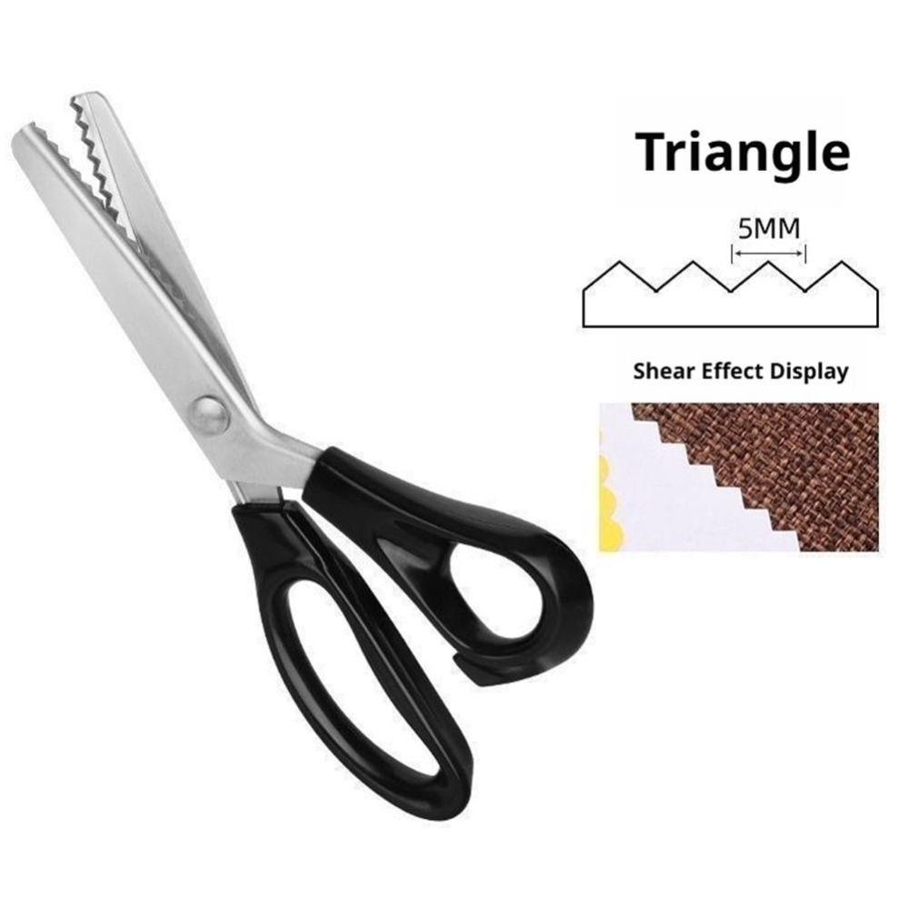 Stainless Steel Pinking Shears Serrated Edge Triangle Teeth Zig Zag Scissors Comfort Grip Wave Cutting Tailor Scissors